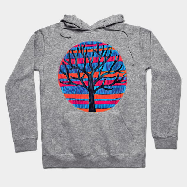 Tree in Blue Wash Hoodie by LuvbuzzArt